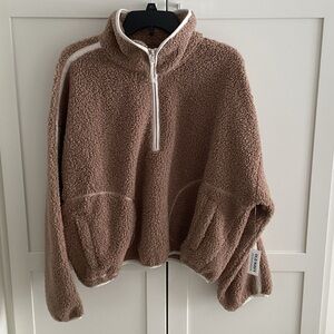 Old Navy Brown Sherpa Turtleneck Sweater